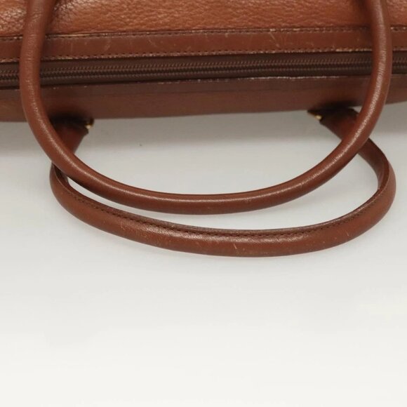 Burberrys Hand Bag Leather Brown Gold Auth ep9811 - Picture 8 of 15